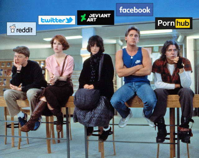 THE BREAKFAST CLUB CAST AS SOCIAL MEDIA SITES