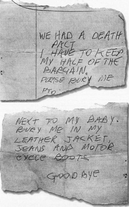 Sid Vicious suicide note